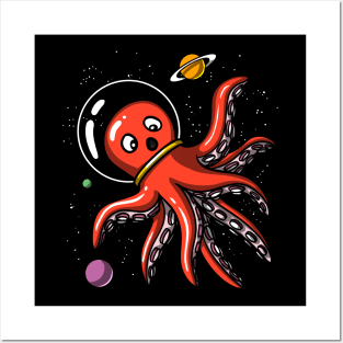 Octopus Space Astronaut Posters and Art